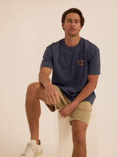 Mineral Wash Relaxed Fit Graphic Tee Mens Tops Tshirt Short Threads 4 Thought 