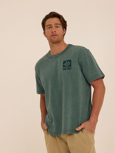 Mineral Wash Relaxed Fit Graphic Tee Mens Tops Tshirt Short Threads 4 Thought 