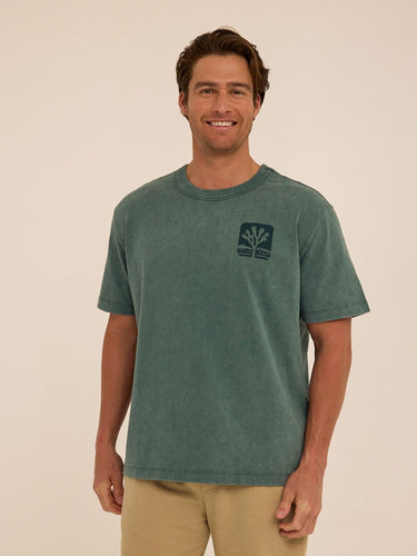Mineral Wash Relaxed Fit Graphic Tee Mens Tops Tshirt Short Threads 4 Thought 
