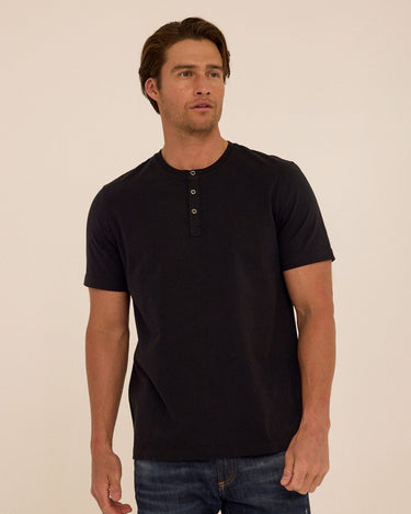 Shayne Essential Jersey 3-Button Henley Mens Tops Tshirt Short Henley Threads 4 Thought 