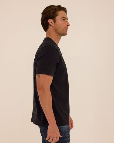 Shayne Essential Jersey 3-Button Henley Mens Tops Tshirt Short Henley Threads 4 Thought 