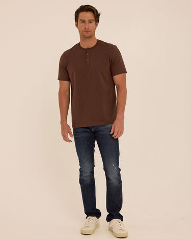 Shayne Essential Jersey 3-Button Henley Mens Tops Tshirt Short Henley Threads 4 Thought 