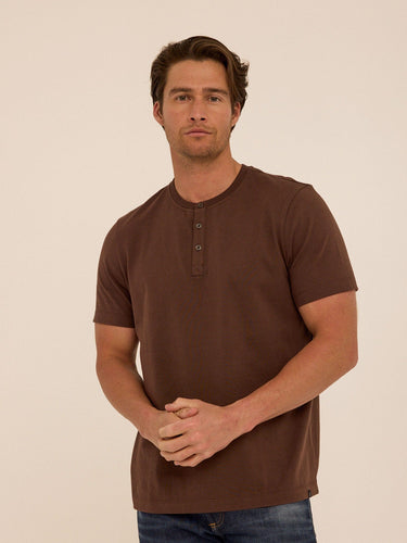 Shayne Essential Jersey 3-Button Henley Mens Tops Tshirt Short Henley Threads 4 Thought 