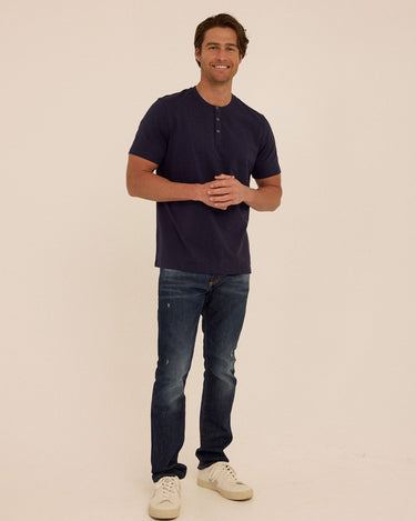 Shayne Essential Jersey 3-Button Henley Mens Tops Tshirt Short Henley Threads 4 Thought 