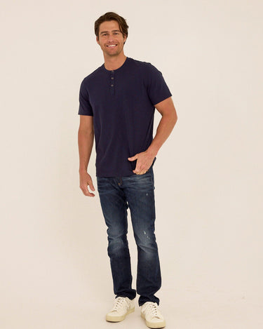 Shayne Organic Cotton Henley Mens Tops Tshirt Short Henley Threads 4 Thought 