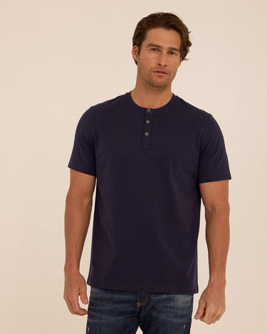 Shayne Essential Jersey 3-Button Henley Mens Tops Tshirt Short Henley Threads 4 Thought 