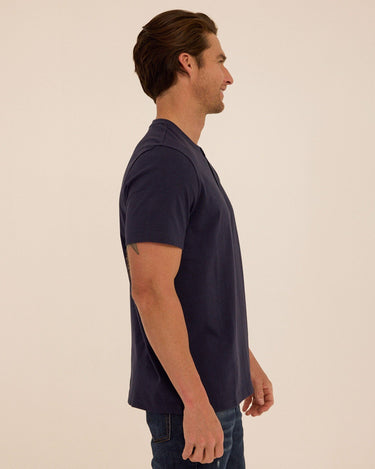 Shayne Essential Jersey 3-Button Henley Mens Tops Tshirt Short Henley Threads 4 Thought 