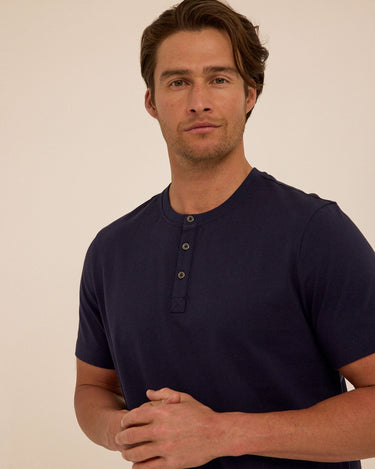 Shayne Essential Jersey 3-Button Henley Mens Tops Tshirt Short Henley Threads 4 Thought 