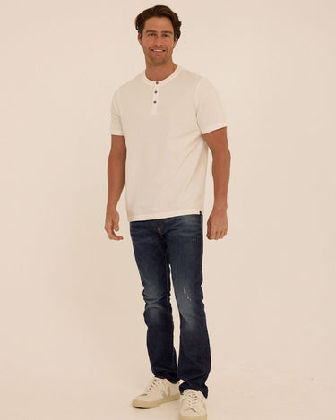 Shayne Essential Jersey 3-Button Henley Mens Tops Tshirt Short Henley Threads 4 Thought 