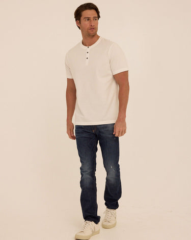 Shayne Essential Jersey 3-Button Henley Mens Tops Tshirt Short Henley Threads 4 Thought 