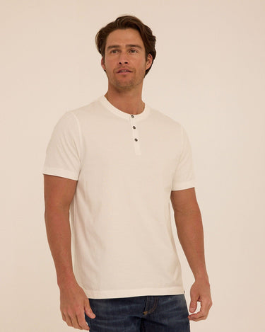Shayne Essential Jersey 3-Button Henley Mens Tops Tshirt Short Henley Threads 4 Thought 