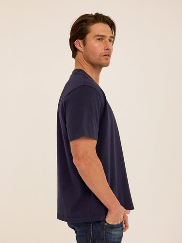 Roger Organic Cotton Relaxed V-Neck Tee Mens Tops Tshirt Short Threads 4 Thought 