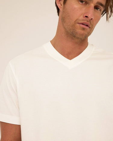 Roger Organic Cotton Relaxed V-Neck Tee Mens Tops Tshirt Short Threads 4 Thought 