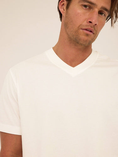 Roger Organic Cotton Relaxed V-Neck Tee Mens Tops Tshirt Short Threads 4 Thought 