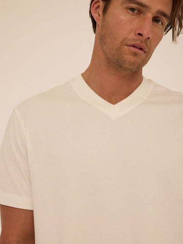 Roger Essential Jersey Relaxed V-Neck Tee Mens Tops Tshirt Short Threads 4 Thought 