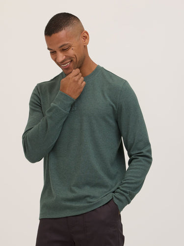 Elias Brushed Jacquard Long Sleeve Henley Mens Tops Tshirt Long Henley Threads 4 Thought 