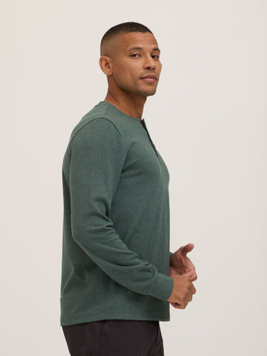 Elias Brushed Jacquard Long Sleeve Henley Mens Tops Tshirt Long Henley Threads 4 Thought 