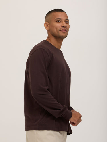 Bowery Essential Cotton Jersey Relaxed Fit Long Sleeve Tee Mens Tops Tshirt Long Threads 4 Thought 