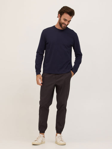 Bowery Essential Cotton Jersey Relaxed Fit Long Sleeve Tee Mens Tops Tshirt Long Threads 4 Thought 