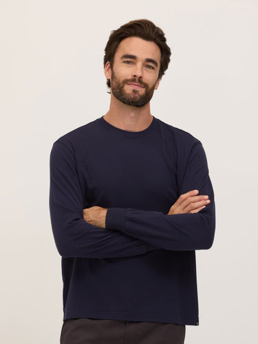 Bowery Essential Cotton Jersey Relaxed Fit Long Sleeve Tee Mens Tops Tshirt Long Threads 4 Thought 