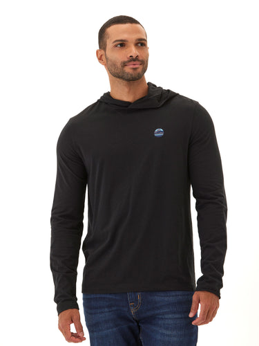 Triblend Mountain Nature Embroidery Hoodie Tee Mens Tops Tshirt Long Threads 4 Thought 