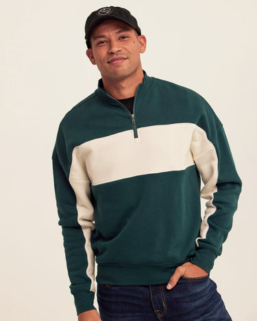 Angus CVC Fleece Colorblock Half Zip Threads 4 Thought 