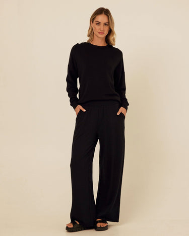 Esmeralda Feather Fleece Wide Leg Pant Womens Bottoms Sweatpants Threads 4 Thought 