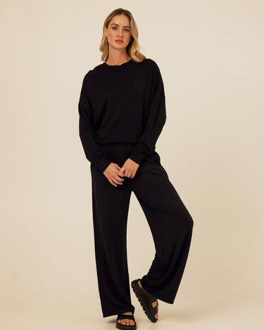 Esmeralda Feather Fleece Wide Leg Pant Womens Bottoms Sweatpants Threads 4 Thought 