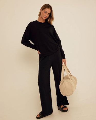 Esmeralda Feather Fleece Wide Leg Pant Womens Bottoms Sweatpants Threads 4 Thought 