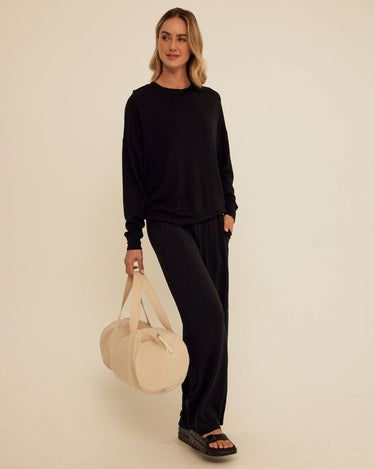 Esmeralda Feather Fleece Wide Leg Pant Womens Bottoms Sweatpants Threads 4 Thought 