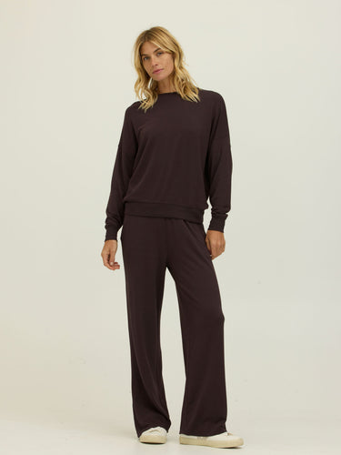 Esmeralda Feather Fleece Wide Leg Pant Womens Bottoms Sweatpants Threads 4 Thought 