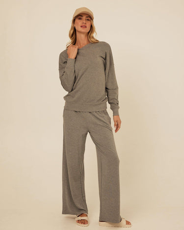 Esmeralda Feather Fleece Wide Leg Pant Womens Bottoms Sweatpants Threads 4 Thought 