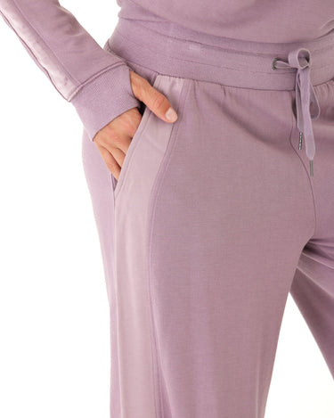 Diane Feather Fleece Satin Trim Detail Pant Womens Bottoms Sweatpants Threads 4 Thought 