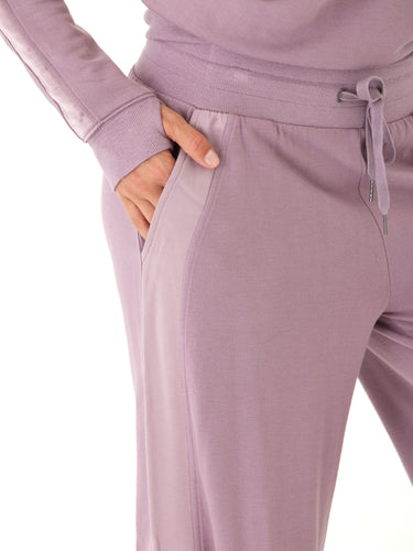 Diane Feather Fleece Satin Trim Detail Pant Womens Bottoms Sweatpants Threads 4 Thought 