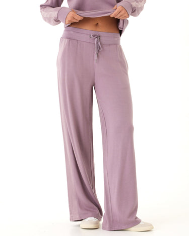 Diane Feather Fleece Satin Trim Detail Pant Womens Bottoms Sweatpants Threads 4 Thought 