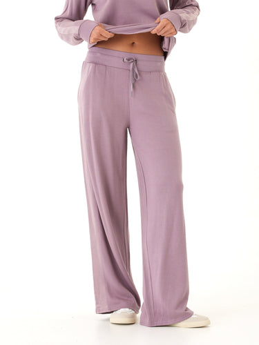 Diane Feather Fleece Satin Trim Detail Pant Womens Bottoms Sweatpants Threads 4 Thought 