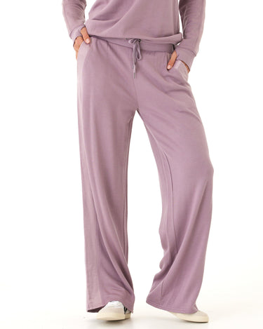 Diane Feather Fleece Satin Trim Detail Pant Womens Bottoms Sweatpants Threads 4 Thought 