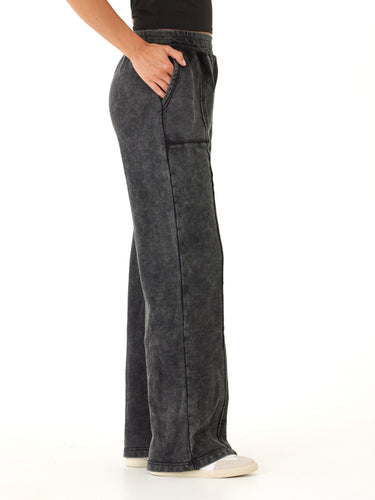 Hester Mineral Wash Terry Wide Leg Pant Womens Bottoms Sweatpants Threads 4 Thought 