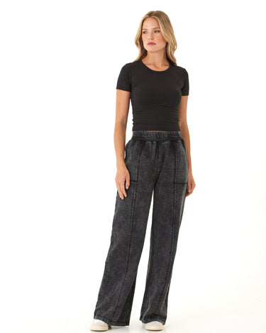 Hester Mineral Wash Terry Wide Leg Pant Womens Bottoms Sweatpants Threads 4 Thought 