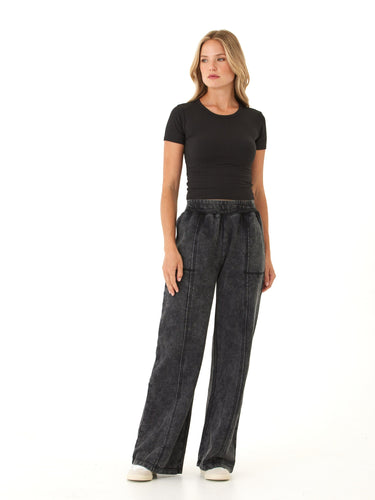Hester Mineral Wash Terry Wide Leg Pant Womens Bottoms Sweatpants Threads 4 Thought 