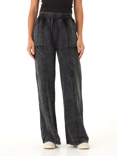 Hester Mineral Wash Terry Wide Leg Pant Womens Bottoms Sweatpants Threads 4 Thought 