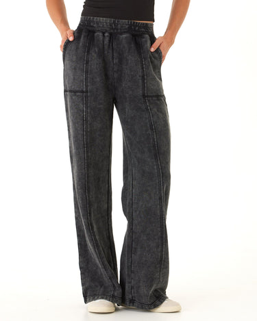 Hester Mineral Wash Terry Wide Leg Pant Womens Bottoms Sweatpants Threads 4 Thought 