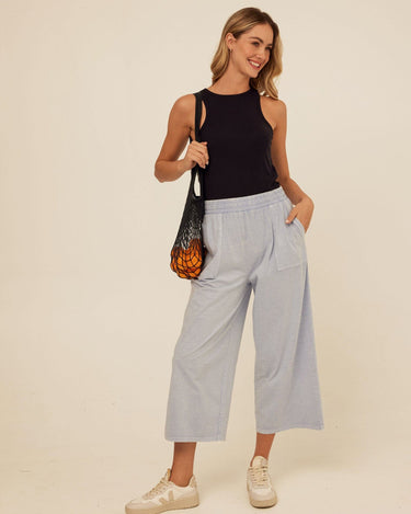 Alva Mineral Wash Eco Jersey Wide Leg Capri Pant Threads 4 Thought 