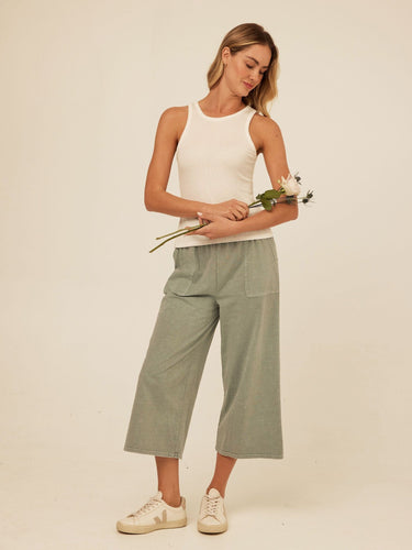 Alva Mineral Wash Eco Jersey Wide Leg Capri Pant Threads 4 Thought 