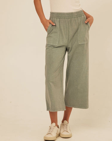 Alva Mineral Wash Eco Jersey Wide Leg Capri Pant Threads 4 Thought 