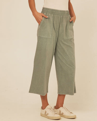 Alva Mineral Wash Eco Jersey Wide Leg Capri Pant Threads 4 Thought 