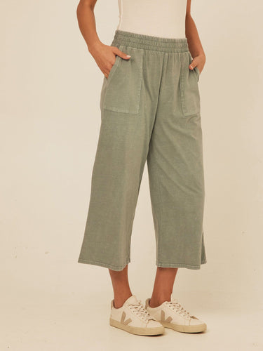 Alva Mineral Wash Eco Jersey Wide Leg Capri Pant Threads 4 Thought 