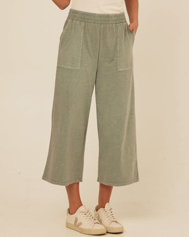 Alva Mineral Wash Eco Jersey Wide Leg Capri Pant Threads 4 Thought 
