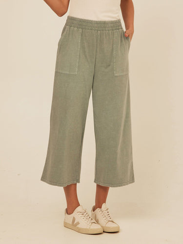Alva Mineral Wash Eco Jersey Wide Leg Capri Pant Threads 4 Thought 