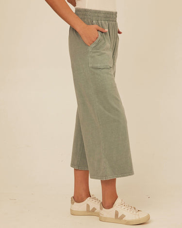 Alva Mineral Wash Eco Jersey Wide Leg Capri Pant Threads 4 Thought 